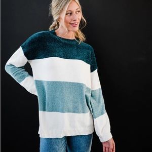 Colorblock Chenille Sweater